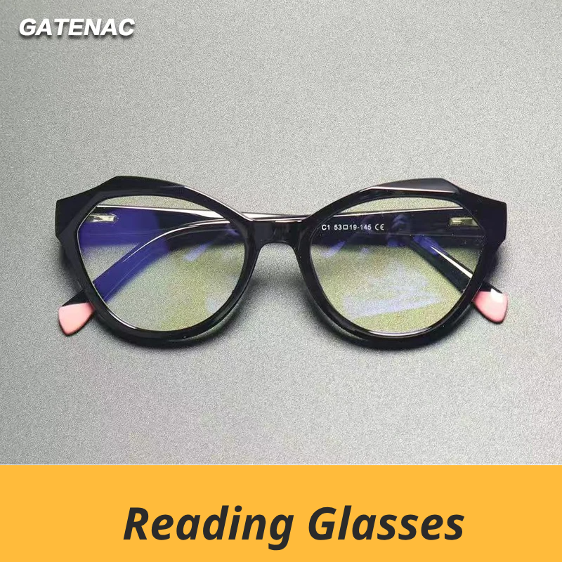 Gatenac Womens Full Rim Oval Tr 90 Titanium Reading Glasses G2141