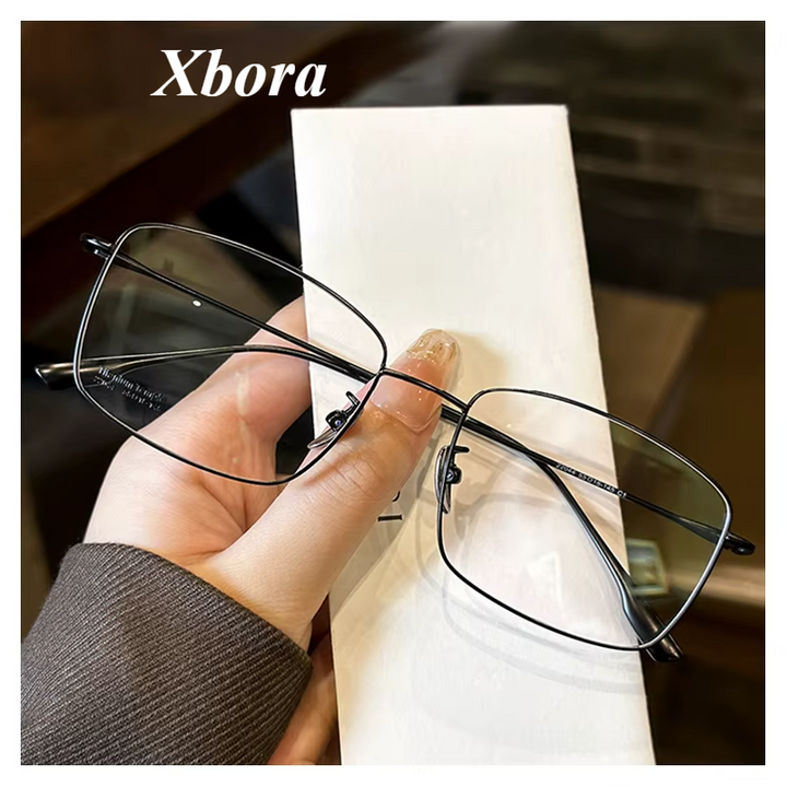 Xbora Unisex Full Rim Square Titanium Eyeglasses 22044