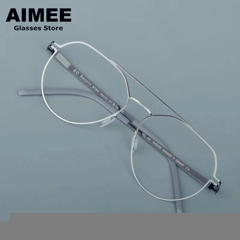 Aimee Unisex Full Rim Oval Double Bridge Steel Eyeglasses 19146