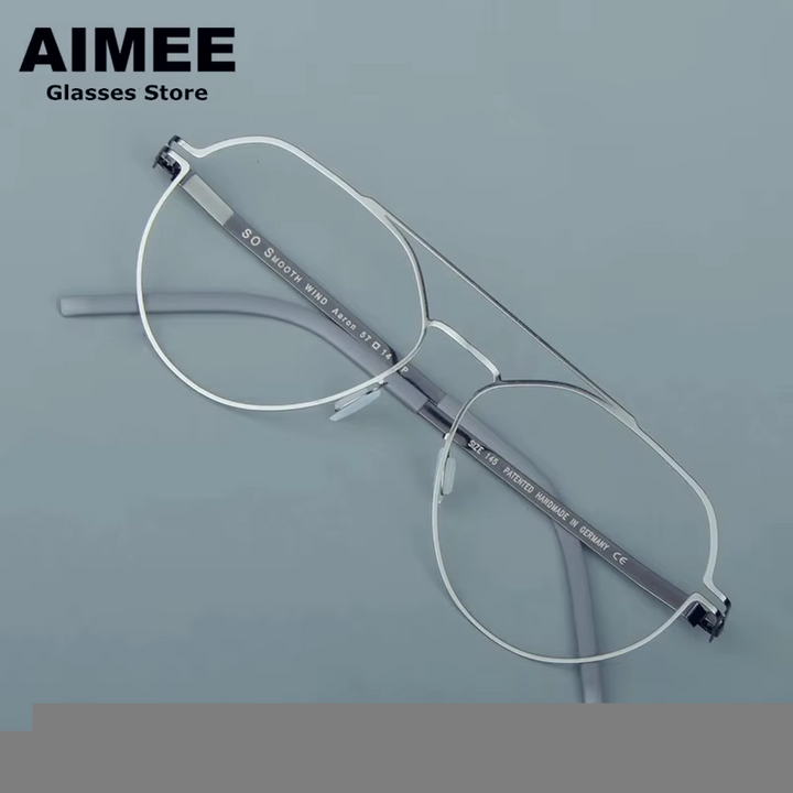 Aimee Unisex Full Rim Oval Double Bridge Steel Eyeglasses 19146