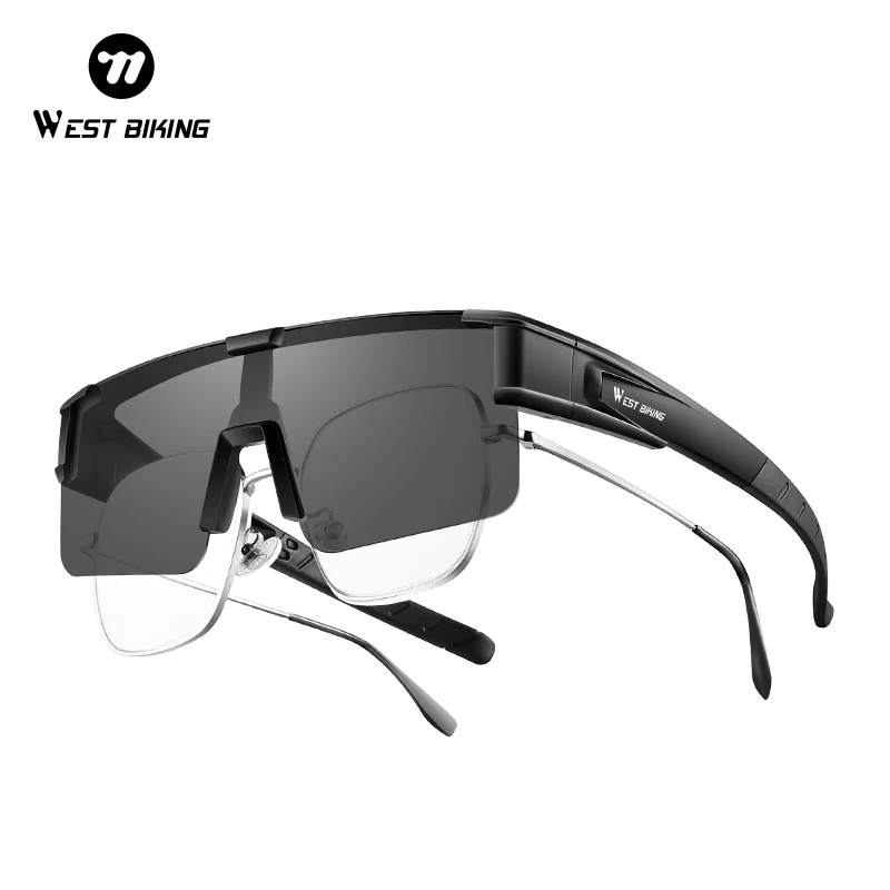 West Biking Unisex Semi Rim Square Polycarbonate Over Frame Polarized Sunglasses 9607931