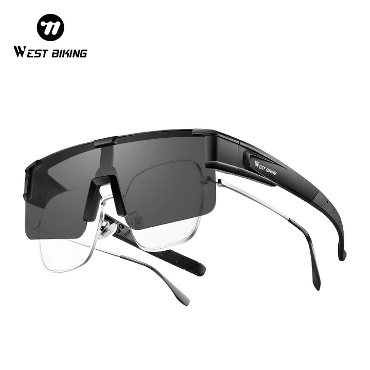 West Biking Unisex Semi Rim Square Polycarbonate Over Frame Polarized Sunglasses 9607931