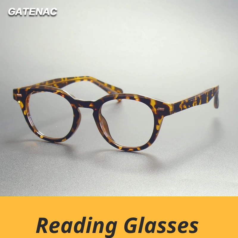 Gatenac Unisex Full Rim Oval Tr 90 Titanium Reading Glasses Gxyj9016