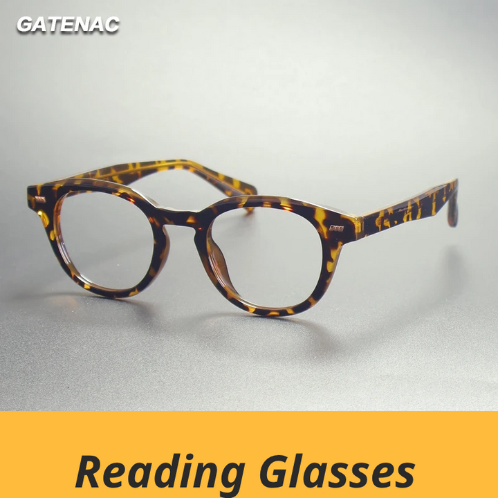 Gatenac Unisex Full Rim Oval Tr 90 Titanium Reading Glasses Gxyj9016