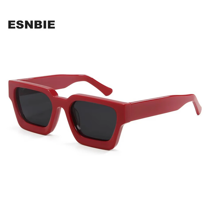 Esnbie Unisex Full Rim Polygon Thick Acetate Sunglasses Or Eyeglasses 14391