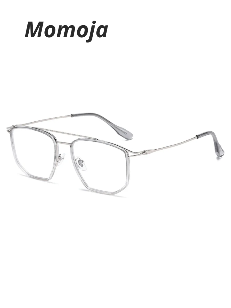 Momoja Unisex Full Rim Square Double Bridge Tr 90 Alloy Eyeglasses 41039