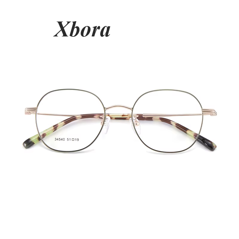 Xbora Unisex Full Rim Round Square Alloy Eyeglasses 34540