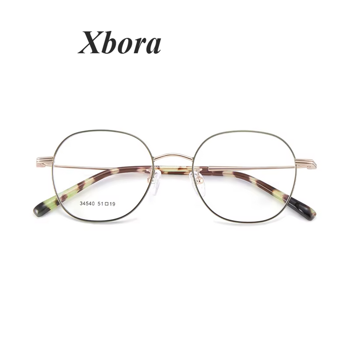 Xbora Unisex Full Rim Round Square Alloy Eyeglasses 34540