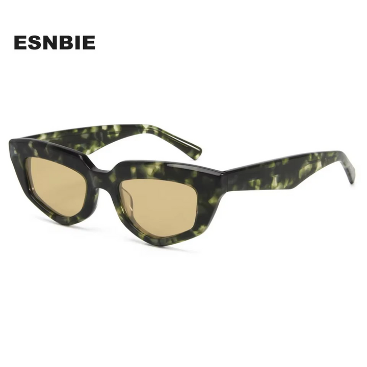 Esnbie Women's Full Rim Oval Brow Line Acetate Sunglasses 230151