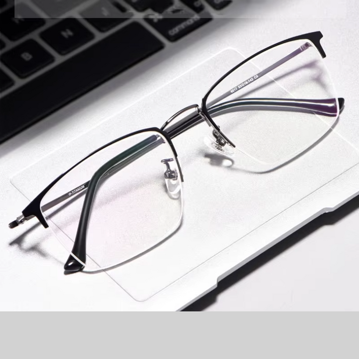 Hotochki Women's Semi Rim Square Titanium Eyeglasses 80179