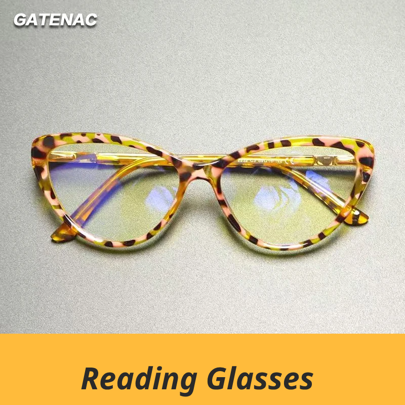 Gatenac Women's Full Rim Cat Eye Tr 90 Titanium Reading Glasses G2232