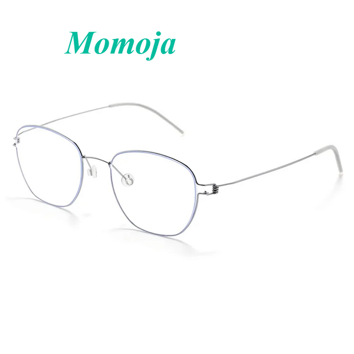 Momoja Women's Full Rim Polygon Screwless Titanium Eyeglasses 70166