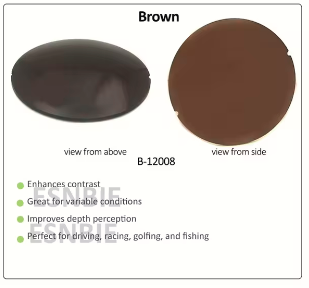 Esnbie 1.61 Index Non Polarized Tinted Lenses Lenses Esnbie Lenses Brown