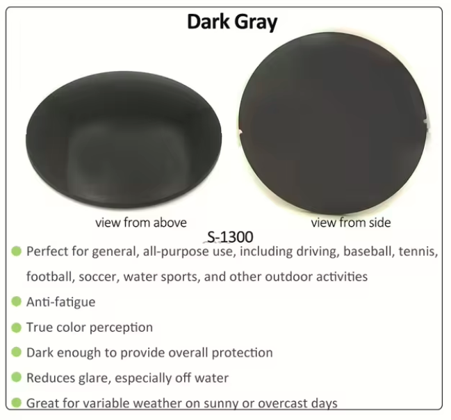 Esnbie 1.61 Index Non Polarized Tinted Lenses Lenses Esnbie Lenses Dark Gray