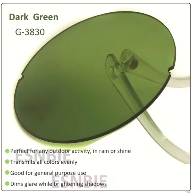 Esnbie 1.61 Index Non Polarized Tinted Lenses Lenses Esnbie Lenses Dark Green