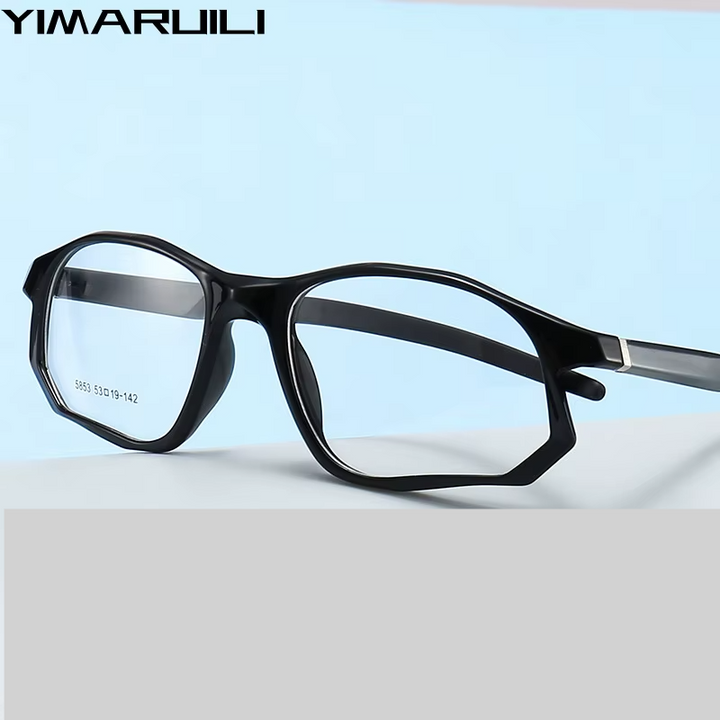 Yimaruili Unisex Full Rim Square Tr 90 Aluminum Sport Eyeglasses 5853