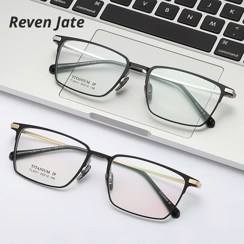 Reven Jate Unisex Full Rim Square Titanium Eyeglasses 669011