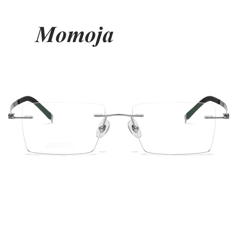 Momoja Unisex Rimless Polygon Square Titanium Eyewglasses 60547