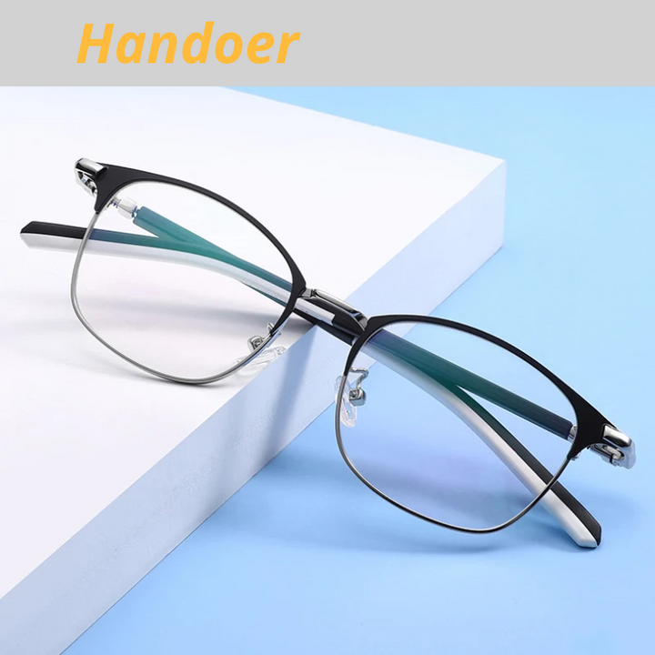 Handoer Unisex Full Rim Oval Square Steel Alloy Eyeglasses 72218