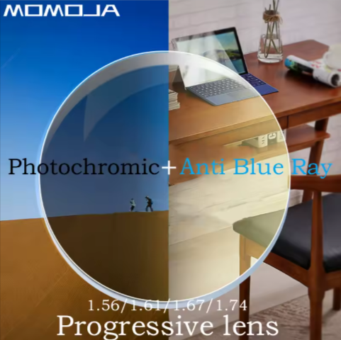 Momoja HD Free Form Progressive Photochromic Anti-Blue Lenses