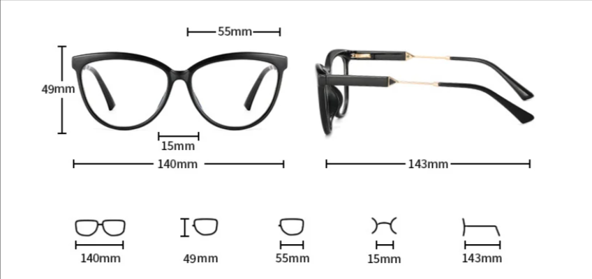 Ralferty Women's Full Rim Square Cat Eye Acetate Eyeglasses 81080