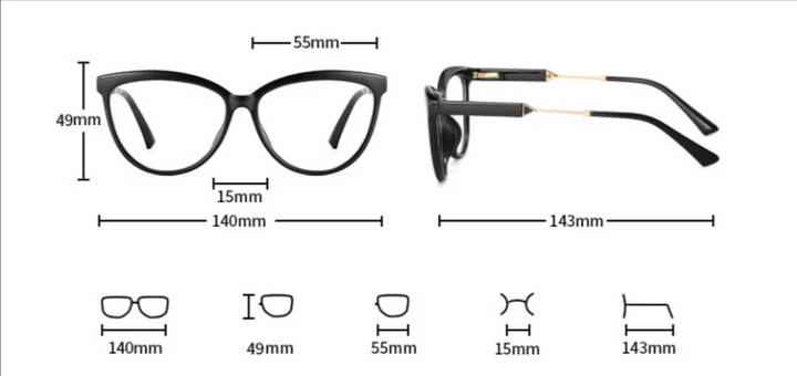 Ralferty Women's Full Rim Square Cat Eye Acetate Eyeglasses 81080