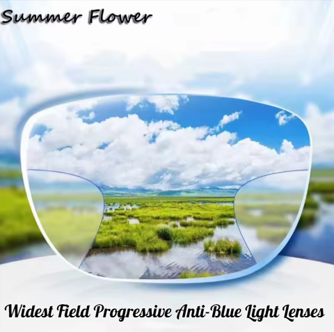 Summer Flower Widest Field Clear Progressive Anti-Blue Light Lenses Lenses Summer Flower Lenses 1.56