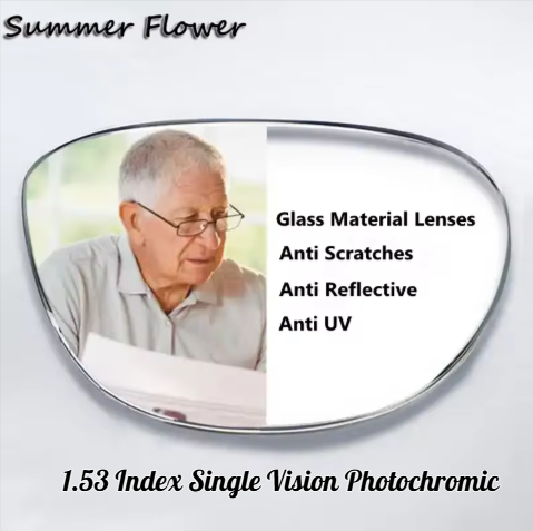 Summer Flower 1.53 Index Single Vision Mineral Glass Photochromic Lenses Lenses Summer Flower Lenses