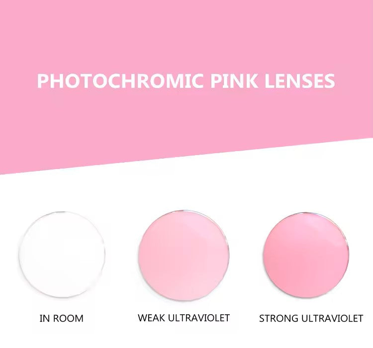 Summer Flower Single Vision Photochromic Lenses Lenses Summer Flower Lenses 1.56 Pink