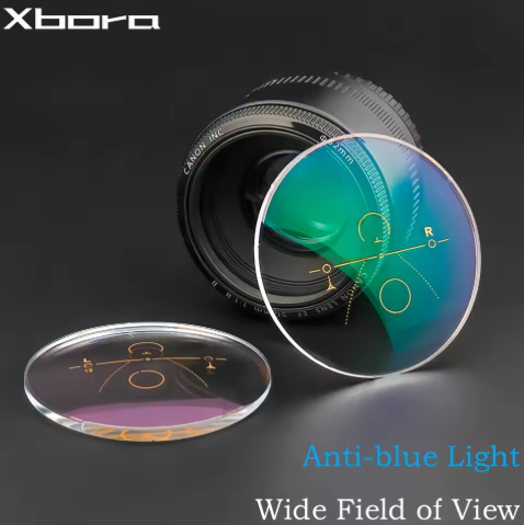 Xbora Progressive Wide Field View Clear Anti-Blue Light Lenses
