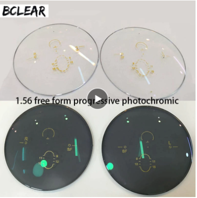 BCLEAR 1.56 Index Photochromic Outside Progressive Lenses Color Gray Lenses Bclear Lenses