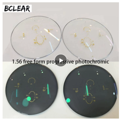 BCLEAR 1.56 Index Photochromic Outside Progressive Lenses Color Brown Lenses Bclear Lenses