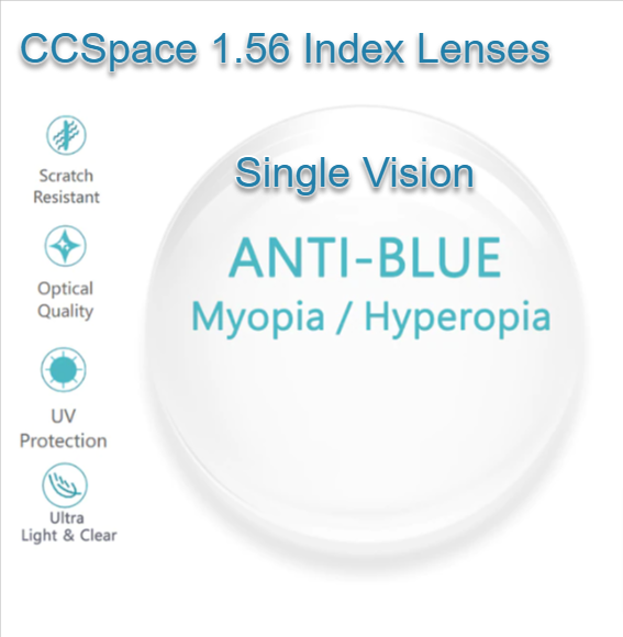 CCSpace Clear Aspheric Single Vision Anti Blue Light Lenses Lenses CCSpace Lenses 1.56