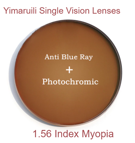 Yimaruili Photochromic Anti Blue Single Vision Lenses Lenses Yimaruili Lenses 1.56 Myopia Brown