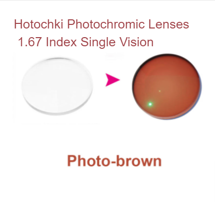 Hotochki 1.67 Index Aspheric Photochromic Lenses Lenses Hotochki Lenses Photochromic Auburn