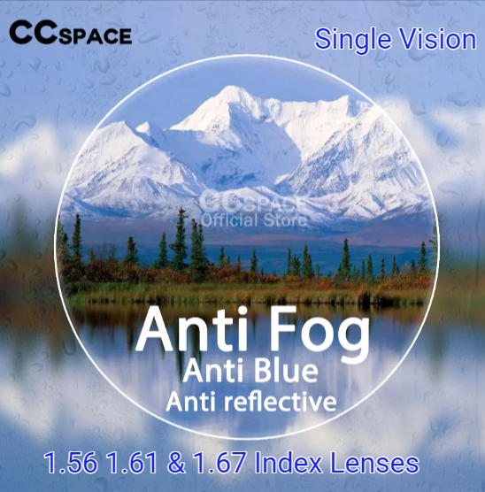 CCSpace Single Vision Clear Anti Fog Anti Blue Lenses Lenses CCSpace Lenses