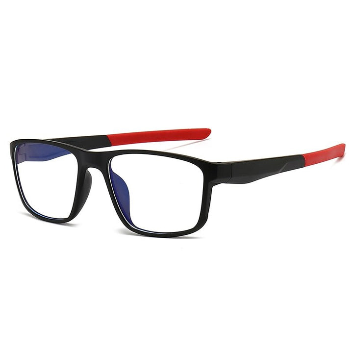 Yimaruili Unisex Full Rim Square Flexible Tr 90 Acetate Sports Eyeglasses Tr5780 Full Rim Yimaruili Eyeglasses Black Red