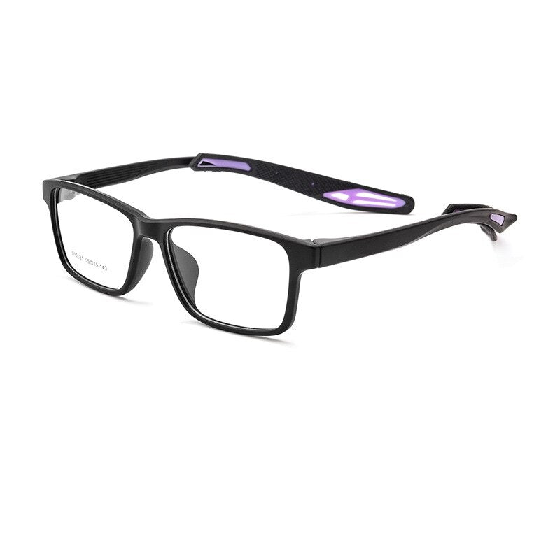 Yimaruili Unisex Full Rim Square Tr 90 Ultem Sport Eyeglasses W681m Full Rim Yimaruili Eyeglasses Black Purple  