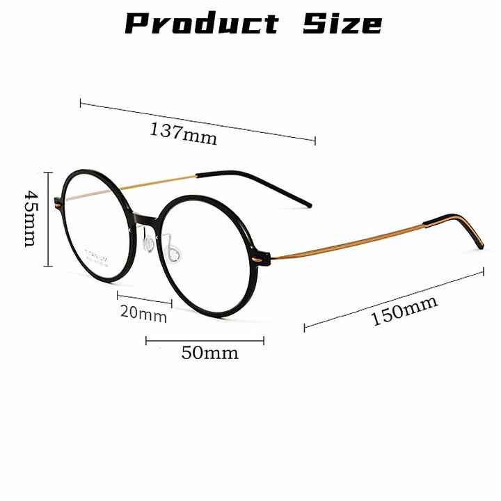 Yimaruili Unisex Full Rim Round Screwless Nylon Titanium Eyeglasses 6523hs Full Rim Yimaruili Eyeglasses