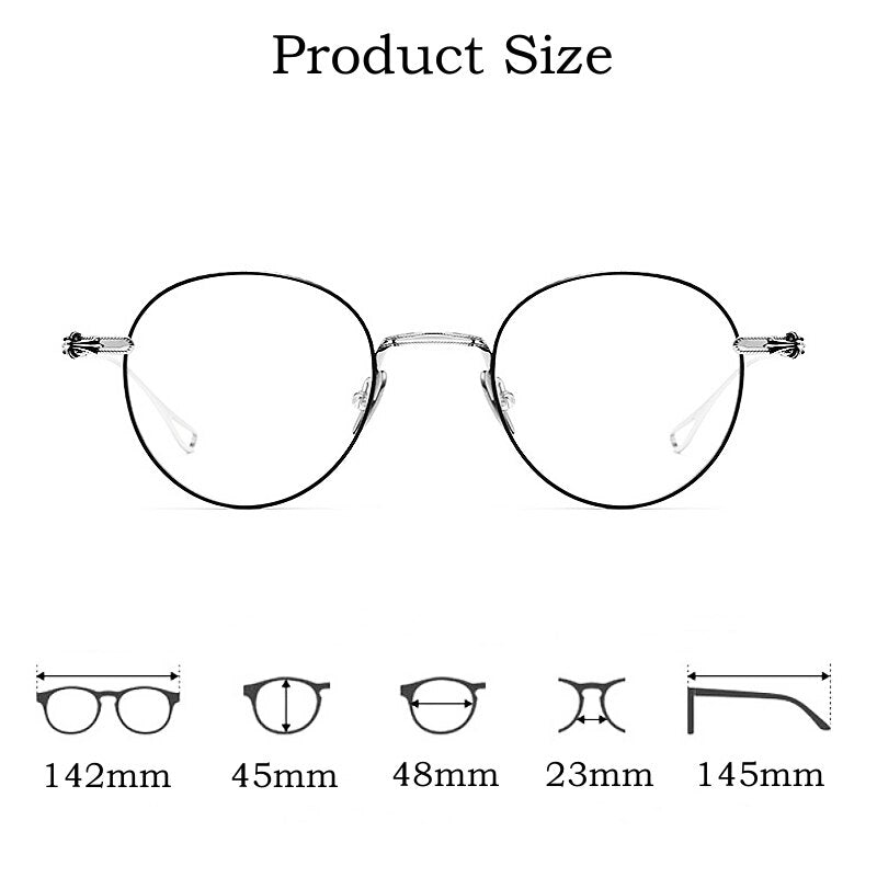 Yimaruili Unisex Full Rim Round Titanium Eyeglasses 923 Full Rim Yimaruili Eyeglasses