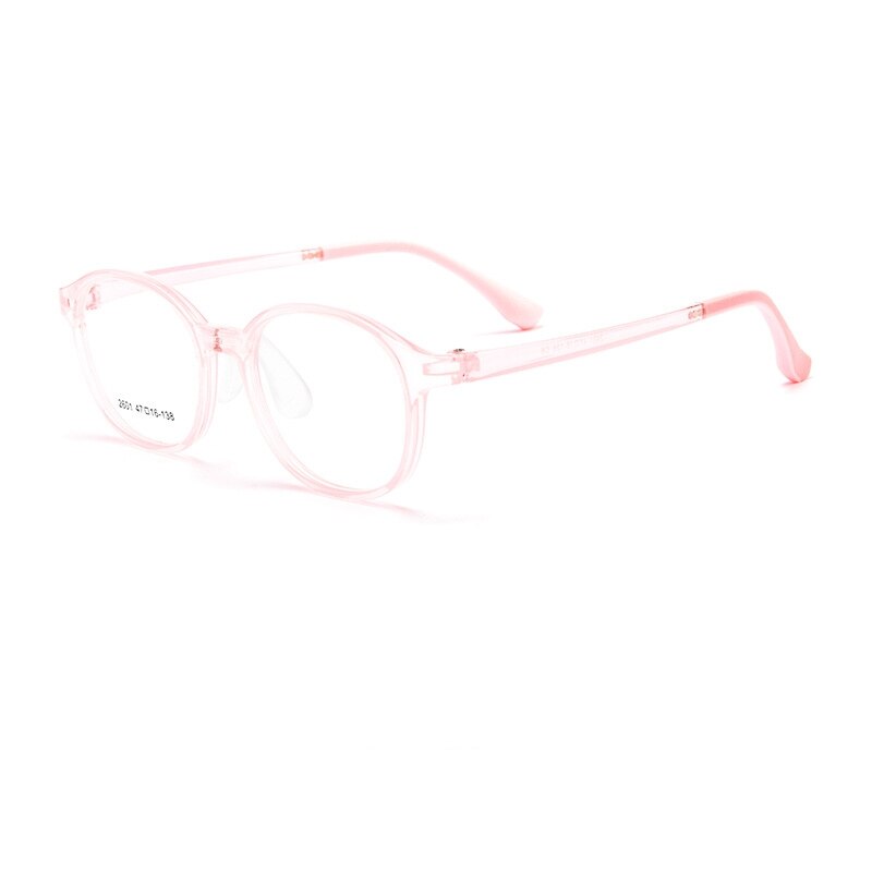 Yimaruili Unisex Children's Full Rim Round Ultem Silicone Eyeglasses  2601et Full Rim Yimaruili Eyeglasses Transparent Pink