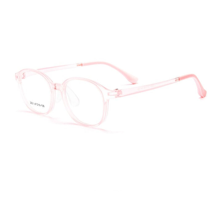 Yimaruili Unisex Children's Full Rim Round Ultem Silicone Eyeglasses  2601et Full Rim Yimaruili Eyeglasses Transparent Pink  