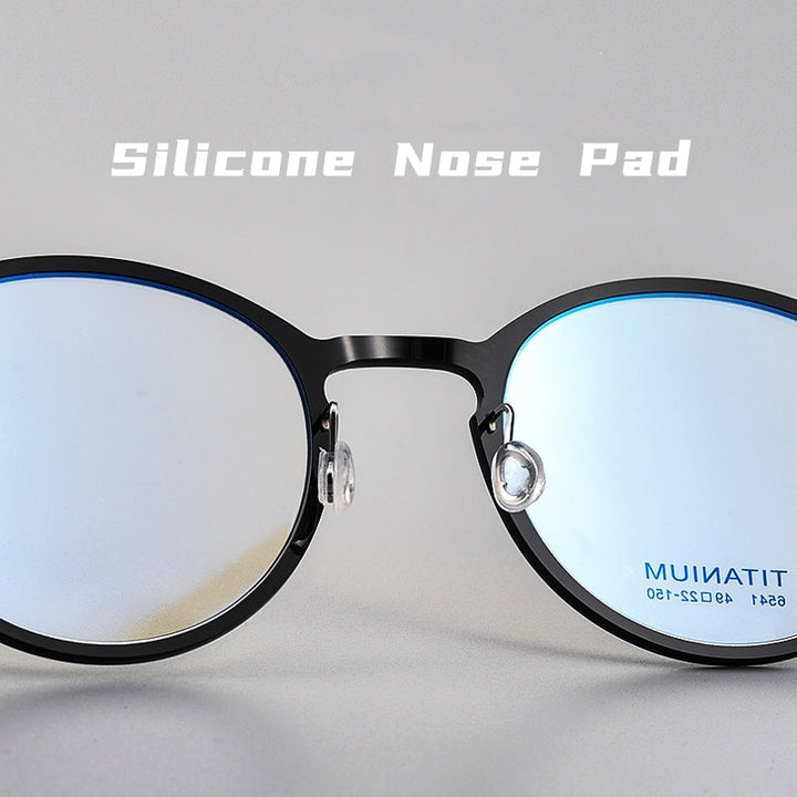 Yimaruili Unisex Full Rim Round Nylon Titanium Eyeglasses 6541hs Full Rim Yimaruili Eyeglasses