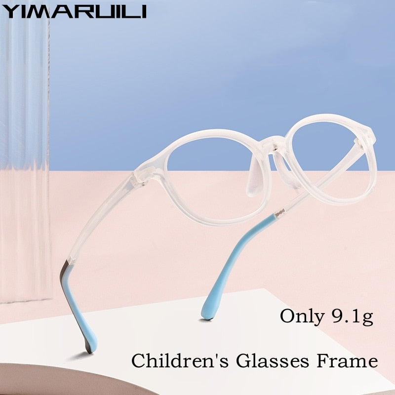 Yimaruili Unisex Children's Full Rim Round Ultem Silicone Eyeglasses  2601et Full Rim Yimaruili Eyeglasses