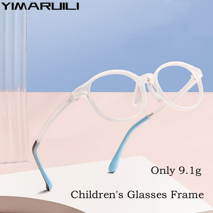 Yimaruili Unisex Children's Full Rim Round Ultem Silicone Eyeglasses  2601et Full Rim Yimaruili Eyeglasses