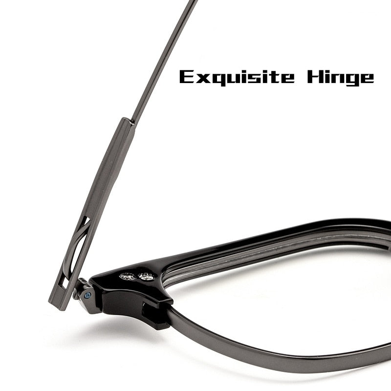 Yimaruili Men's Full Rim Square Acetate Titanium Eyeglasses 2083t Full Rim Yimaruili Eyeglasses