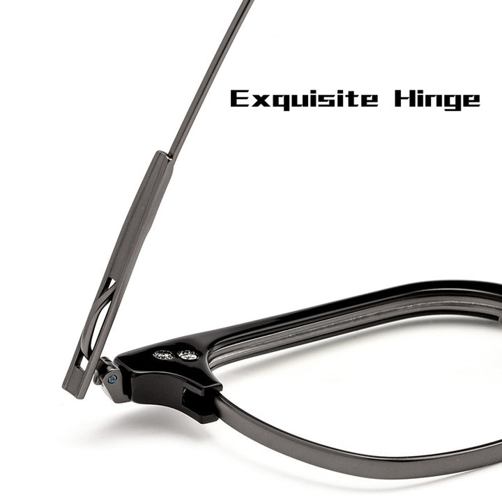 Yimaruili Men's Full Rim Square Acetate Titanium Eyeglasses 2083t Full Rim Yimaruili Eyeglasses