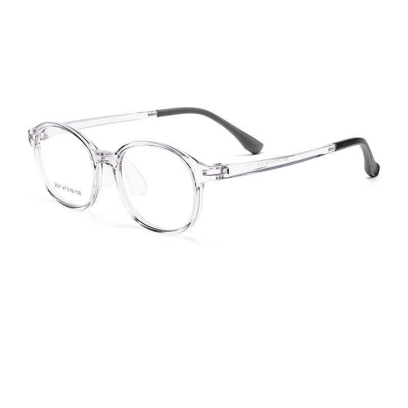 Yimaruili Unisex Children's Full Rim Round Ultem Silicone Eyeglasses  2601et Full Rim Yimaruili Eyeglasses Transparent Gray