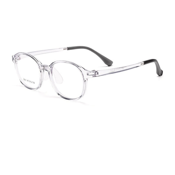 Yimaruili Unisex Children's Full Rim Round Ultem Silicone Eyeglasses  2601et Full Rim Yimaruili Eyeglasses Transparent Gray