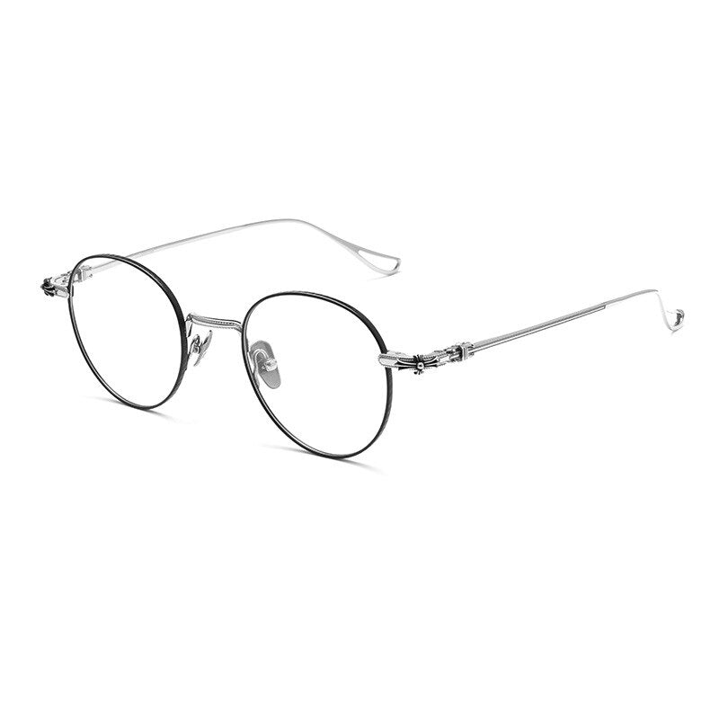 Yimaruili Unisex Full Rim Round Titanium Eyeglasses 923 Full Rim Yimaruili Eyeglasses